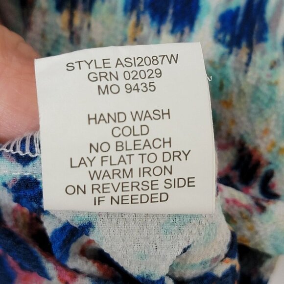 Figueroa & Flower Western Aztec Boho Peasant 3/4 Sleeves Blouse Top Plus 2X - Picture 12 of 12